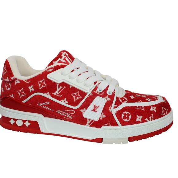 Louie Vuitton Monogramed Red Trainer Men's - Picture 1 of 11